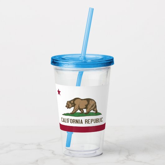 Patriottische Acryl Tumbler met vlag van Californi Acryl Drinkbeker (Achterkant)