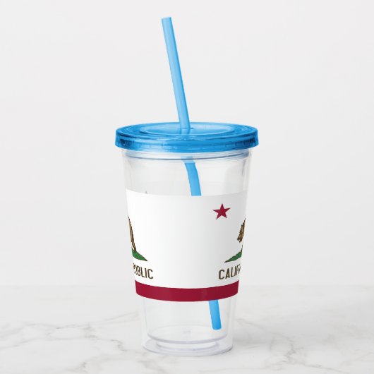 Patriottische Acryl Tumbler met vlag van Californi Acryl Drinkbeker (Links)