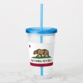 Patriottische Acryl Tumbler met vlag van Californi Acryl Drinkbeker (Voorkant)