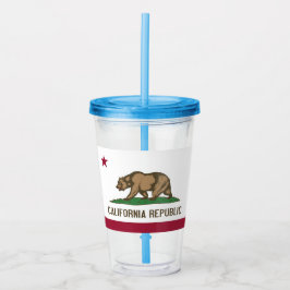 Patriottische Acryl Tumbler met vlag van Californi Acryl Drinkbeker