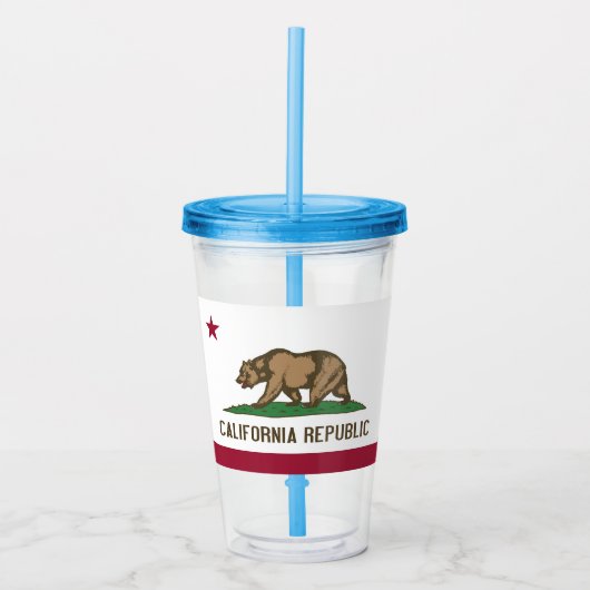 Patriottische Acryl Tumbler met vlag van Californi Acryl Drinkbeker (Voorkant)