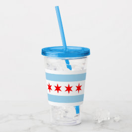 Patriottische Acryl Tumbler met vlag van Chicago Acryl Drinkbeker