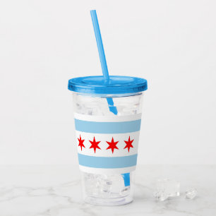 Patriottische Acryl Tumbler met vlag van Chicago Acryl Drinkbeker