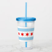 Patriottische Acryl Tumbler met vlag van Chicago Acryl Drinkbeker (Voorkant)