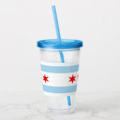 Patriottische Acryl Tumbler met vlag van Chicago Drinkbeker (Links)