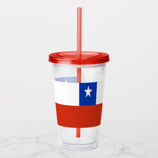 Patriottische Acryl Tumbler met vlag van Chili Acryl Drinkbeker (Rechts)