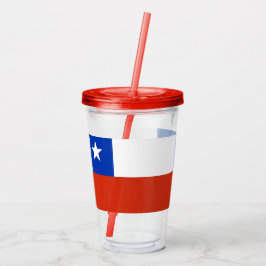 Patriottische Acryl Tumbler met vlag van Chili Acryl Drinkbeker