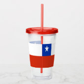 Patriottische Acryl Tumbler met vlag van Chili Drinkbeker (Rechts)