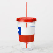 Patriottische Acryl Tumbler met vlag van Chili Drinkbeker (Voorkant)