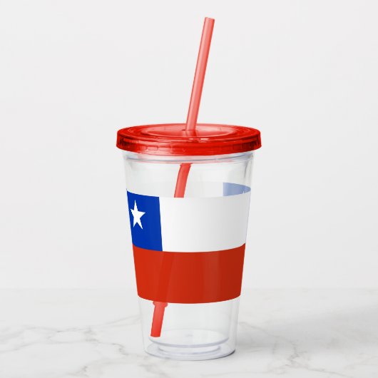Patriottische Acryl Tumbler met vlag van Chili Drinkbeker (Achterkant)