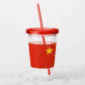 Patriottische Acryl Tumbler met vlag van China Acryl Drinkbeker (Links)