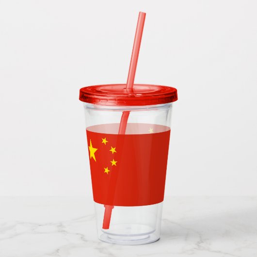Patriottische Acryl Tumbler met vlag van China Drinkbeker (Achterkant)