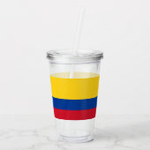 Patriottische Acryl Tumbler met vlag van Colombia Acryl Drinkbeker (Achterkant)