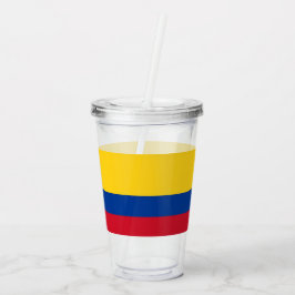Patriottische Acryl Tumbler met vlag van Colombia Acryl Drinkbeker