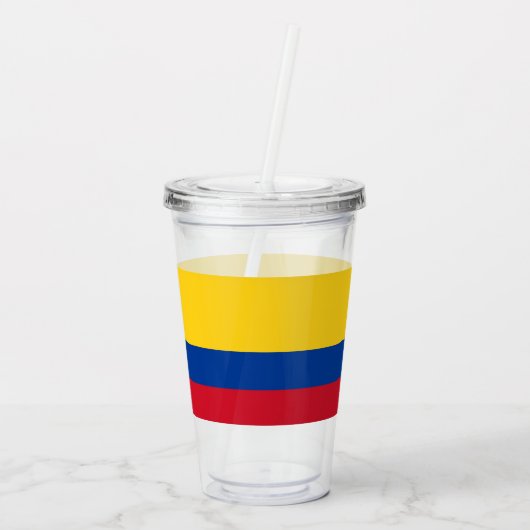 Patriottische Acryl Tumbler met vlag van Colombia Acryl Drinkbeker (Achterkant)