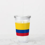 Patriottische Acryl Tumbler met vlag van Colombia Drinkbeker (Voorkant)