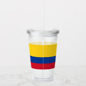 Patriottische Acryl Tumbler met vlag van Colombia Drinkbeker (Rechts)