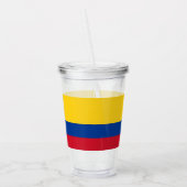 Patriottische Acryl Tumbler met vlag van Colombia Drinkbeker (Links)