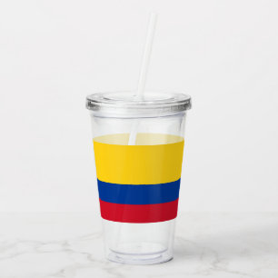 Patriottische Acryl Tumbler met vlag van Colombia Drinkbeker