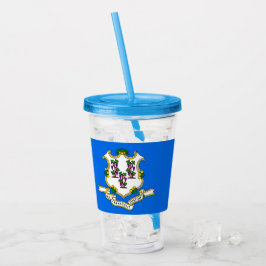 Patriottische Acryl Tumbler met vlag van Connectic Acryl Drinkbeker