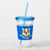 Patriottische Acryl Tumbler met vlag van Connectic Acryl Drinkbeker (Achterkant)