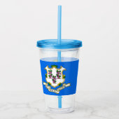 Patriottische Acryl Tumbler met vlag van Connectic Acryl Drinkbeker (Voorkant)