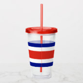 Patriottische Acryl Tumbler met vlag van Costa Ric Acryl Drinkbeker (Rechts)