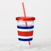 Patriottische Acryl Tumbler met vlag van Costa Ric Acryl Drinkbeker (Links)