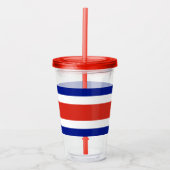 Patriottische Acryl Tumbler met vlag van Costa Ric Acryl Drinkbeker (Voorkant)