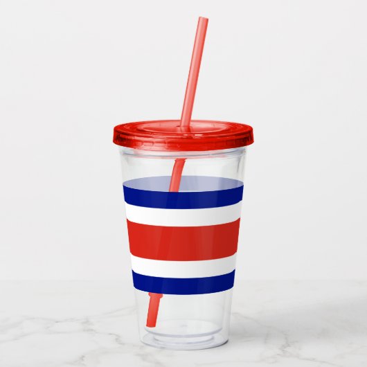 Patriottische Acryl Tumbler met vlag van Costa Ric Acryl Drinkbeker (Achterkant)