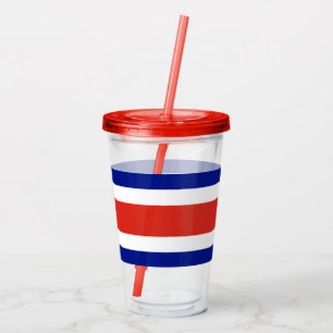 Patriottische Acryl Tumbler met vlag van Costa Ric Drinkbeker