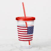 Patriottische Acryl Tumbler met vlag van de VS Acryl Drinkbeker (Links)