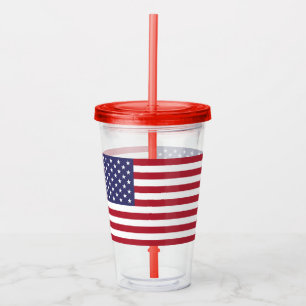 Patriottische Acryl Tumbler met vlag van de VS Acryl Drinkbeker
