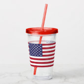 Patriottische Acryl Tumbler met vlag van de VS Acryl Drinkbeker (Achterkant)