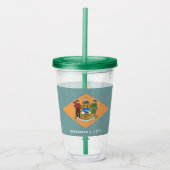 Patriottische Acryl Tumbler met vlag van Delaware Acryl Drinkbeker (Voorkant)