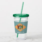 Patriottische Acryl Tumbler met vlag van Delaware Acryl Drinkbeker (Achterkant)