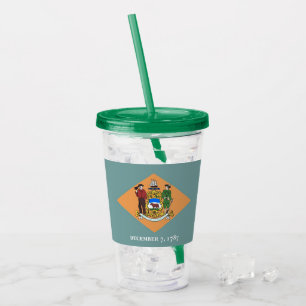 Patriottische Acryl Tumbler met vlag van Delaware Acryl Drinkbeker