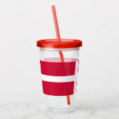 Patriottische Acryl Tumbler met vlag van Denemarke Drinkbeker (Links)