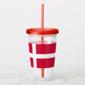 Patriottische Acryl Tumbler met vlag van Denemarke Drinkbeker (Voorkant)