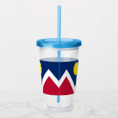 Patriottische Acryl Tumbler met vlag van Denver Acryl Drinkbeker (Rechts)