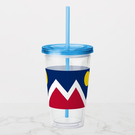Patriottische Acryl Tumbler met vlag van Denver Acryl Drinkbeker (Rechts)