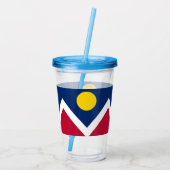 Patriottische Acryl Tumbler met vlag van Denver Acryl Drinkbeker (Achterkant)