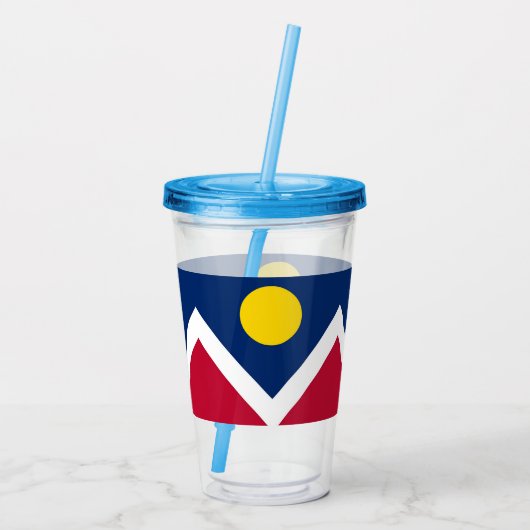 Patriottische Acryl Tumbler met vlag van Denver Acryl Drinkbeker (Achterkant)