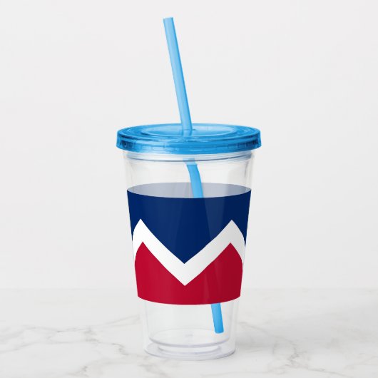 Patriottische Acryl Tumbler met vlag van Denver Acryl Drinkbeker (Links)