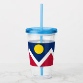 Patriottische Acryl Tumbler met vlag van Denver Acryl Drinkbeker (Voorkant)