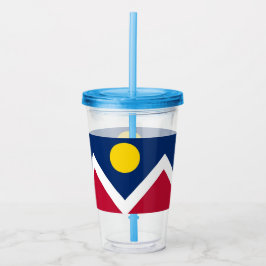 Patriottische Acryl Tumbler met vlag van Denver Acryl Drinkbeker