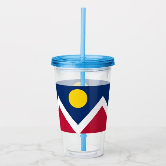 Patriottische Acryl Tumbler met vlag van Denver Acryl Drinkbeker (Voorkant)