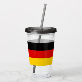 Patriottische Acryl Tumbler met vlag van Duitsland Drinkbeker