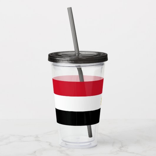 Patriottische Acryl Tumbler met vlag van Egypte Acryl Drinkbeker (Links)