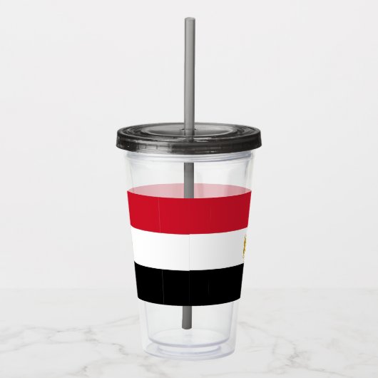 Patriottische Acryl Tumbler met vlag van Egypte Acryl Drinkbeker (Rechts)